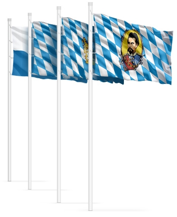Bayern Flagge im Querformat mit Raute